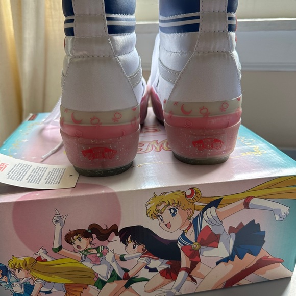 Vans x Sailor Moon Sk8-Hi Stacked satin platform high tops, NEW Sz W8 - Picture 7 of 9